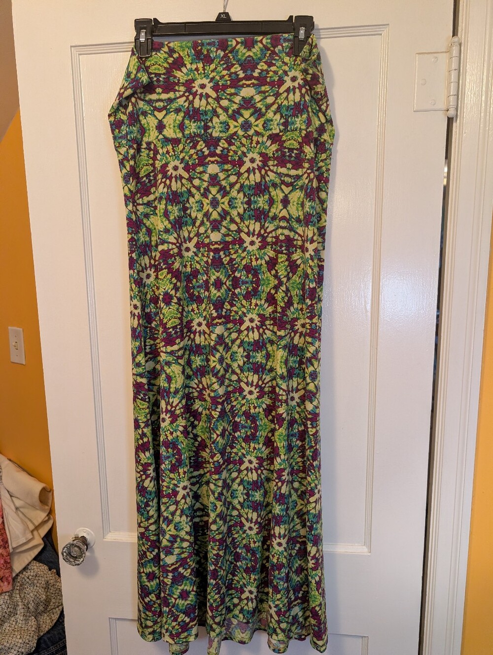 LuLaRoe Green & Purple Floral Maxi Skirt